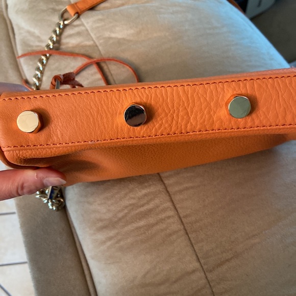 Rebecca Minkoff orange leather tassel fringe crossbody with gold hardware - Picture 10 of 12
